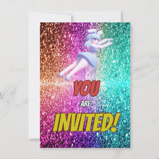 Cheerleader Schattige Bunny Pompom Leuke verjaarda Kaart (Achterkant)