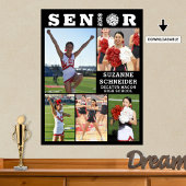 Cheerleader Senior Afstuderen 5 Fotocollage Poster
