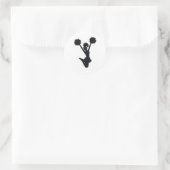 Cheerleader silhouet ronde sticker (Tas)