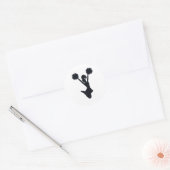 Cheerleader silhouet ronde sticker (Envelop)