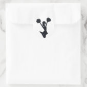 Cheerleader silhouet ronde sticker (Tas)
