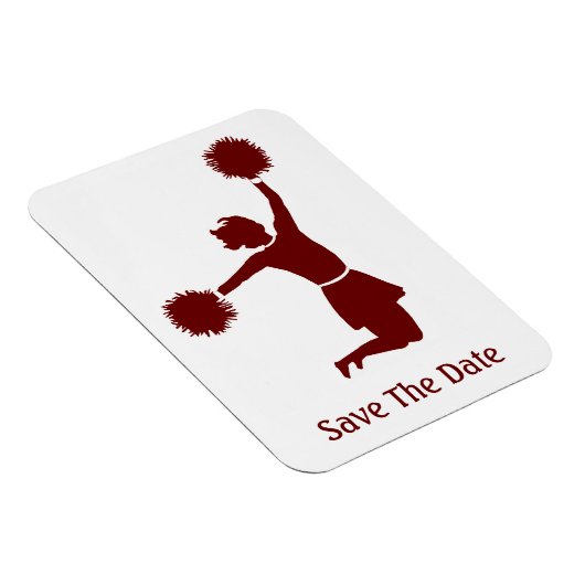 Cheerleader Silhouet Save The Date Magnet Magneet (Rechterzijde)