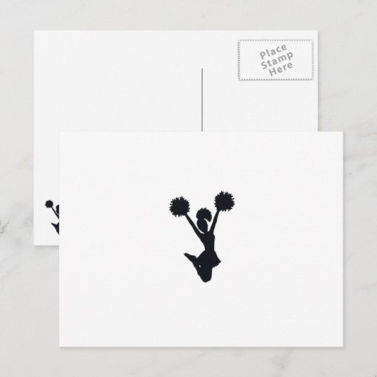 Cheerleader silhouette briefkaart (Voorkant / Achterkant)