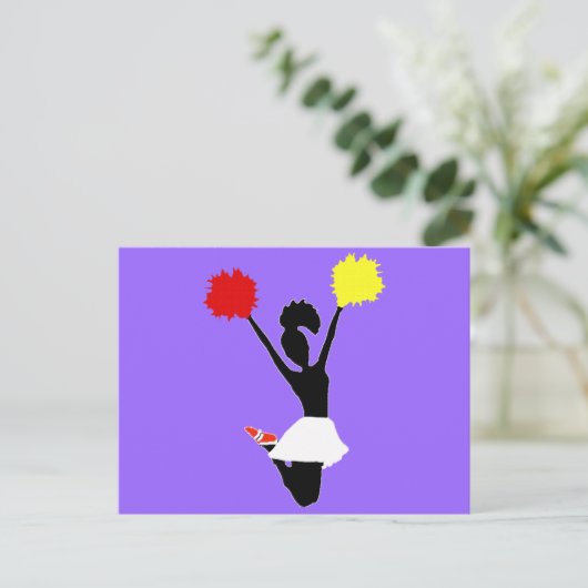 Cheerleader Silhouette Briefkaart (Staand voorkant)