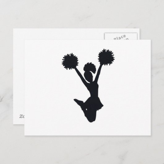 Cheerleader Silhouette Briefkaart (Voorkant / Achterkant)