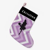 Cheerleader Silhouette Cheer Cute Pink  naam Kleine Kerstsok (Voorkant (Hangend))