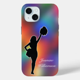 Cheerleader Silhouette Kleurrijk personaliseren iPhone 15 Case