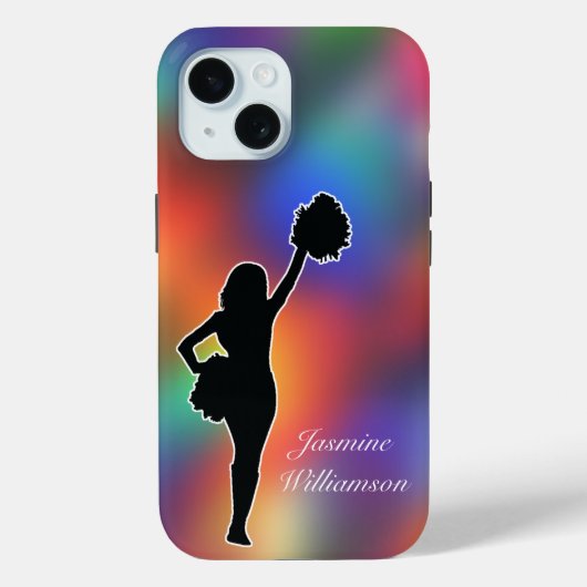 Cheerleader Silhouette Kleurrijk personaliseren Case-Mate iPhone Case (Achterkant)
