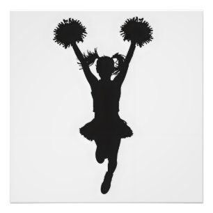Cheerleader Silhouette Meisje Foto Afdruk