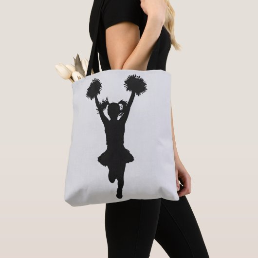 Cheerleader Silhouette Meisje Tote Bag (Dichtbij)