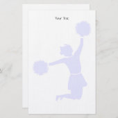 Cheerleader Silhouette met poms op banketbakkerswe Briefpapier (Voorkant / Achterkant)