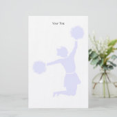 Cheerleader Silhouette met poms op banketbakkerswe Briefpapier (Staand voorkant)