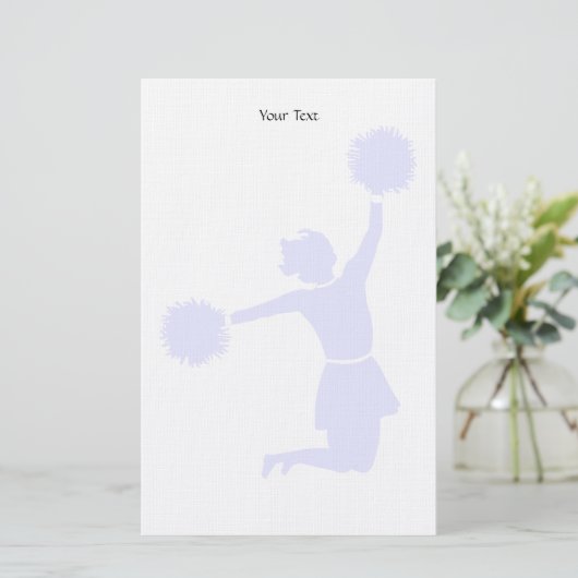 Cheerleader Silhouette met poms op banketbakkerswe Briefpapier (Staand voorkant)