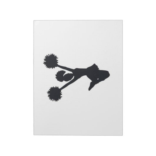 Cheerleader Silhouette Notitieblok (Linkerzijde)