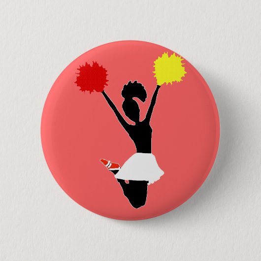 Cheerleader Silhouette Ronde Button 5,7 Cm (Voorkant)