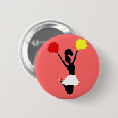 Cheerleader Silhouette Ronde Button 5,7 Cm (Voorkant /achterkant)