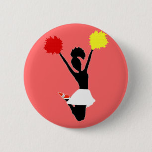 Cheerleader Silhouette Ronde Button 5,7 Cm