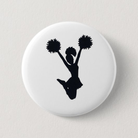 Cheerleader silhouette ronde button 5,7 cm (Voorkant)