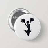 Cheerleader silhouette ronde button 5,7 cm (Voorkant /achterkant)