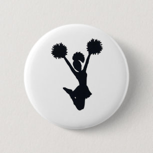 Cheerleader silhouette ronde button 5,7 cm