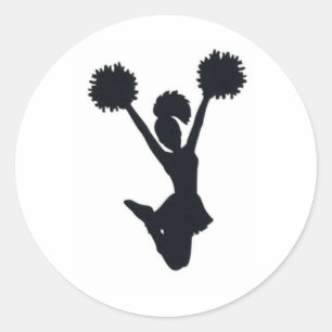 Cheerleader silhouette ronde sticker