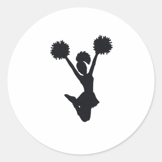 Cheerleader Silhouette Ronde Sticker (Voorkant)