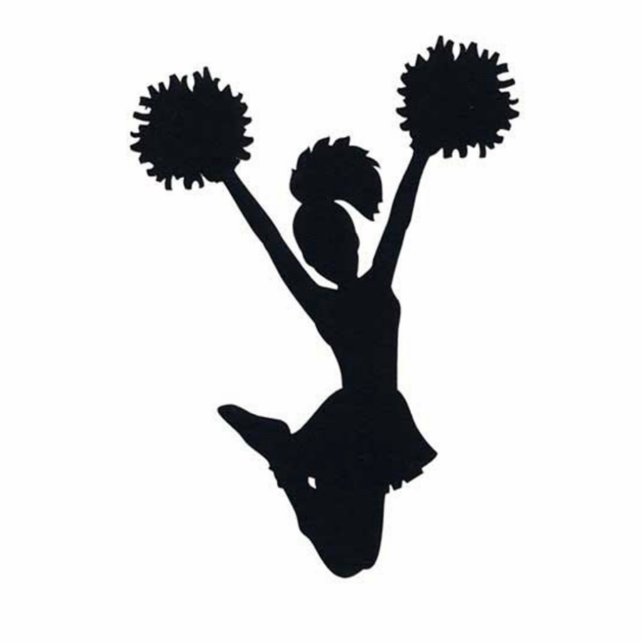 Cheerleader Silhouette Staand Fotobeeldje (Voorkant)