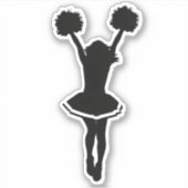 Cheerleader Silhouette Sticker (Voorkant)