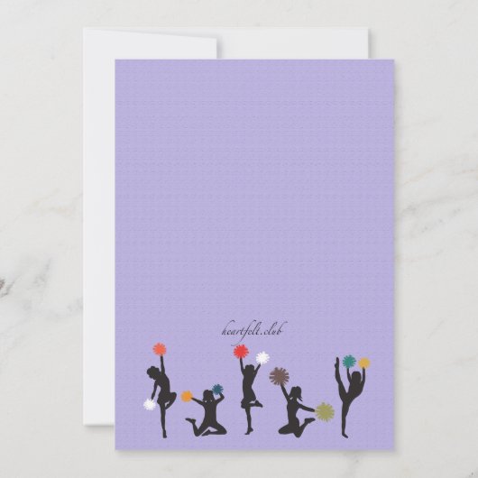 Cheerleader Silhouette - uitnodiging (Achterkant)