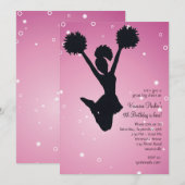 Cheerleader Silhouette - uitnodiging (Voorkant / Achterkant)