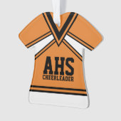 Cheerleader Sinaasappel en zwart met Varsity Lette Ornament (voorkant)