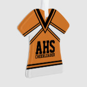Cheerleader Sinaasappel en zwart met Varsity Lette Ornament (voorkant)
