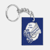 Cheerleader-Sleutelhangers met uw kleuren en tekst Sleutelhanger (Voorkant Links)