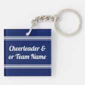 Cheerleader-Sleutelhangers met uw kleuren en tekst Sleutelhanger (Achterkant)