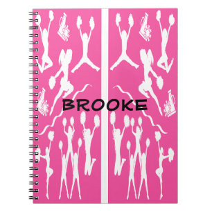 CHEERLEADER SPIRAAL NOTITIEBOEK ONTWERP WIT EN ROZ