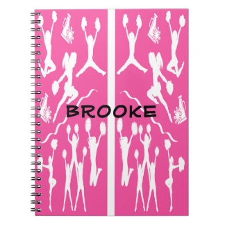 CHEERLEADER SPIRAAL NOTITIEBOEK ONTWERP WIT EN ROZ