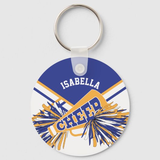 Cheerleader Spirit -Blue, Gold en White 2 Sleutelhanger (Voorkant)