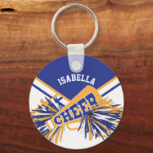 Cheerleader Spirit -Blue, Gold en White 2 Sleutelhanger (Voorkant)