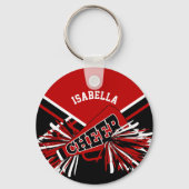 Cheerleader Spirit - Donkerrood, zwart en wit 2 Sleutelhanger (Voorkant)
