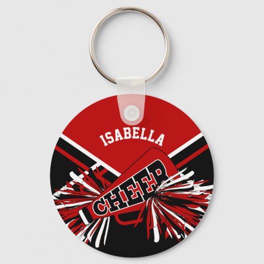 Cheerleader Spirit - Donkerrood, zwart en wit 2 Sleutelhanger (Voorkant)