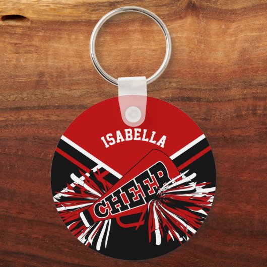 Cheerleader Spirit - Donkerrood, zwart en wit 2 Sleutelhanger (Achterkant)