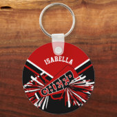 Cheerleader Spirit - Donkerrood, zwart en wit 2 Sleutelhanger (Voorkant)