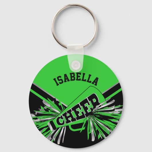 Cheerleader Spirit - Green, Silver en Black Sleutelhanger (Voorkant)