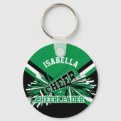 Cheerleader Spirit - groen, zwart en wit Sleutelhanger (Achterkant)
