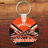 Cheerleader Spirit - Oranje, zwart en wit Sleutelhanger (Achterkant)