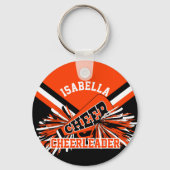 Cheerleader Spirit - Oranje, zwart en wit Sleutelhanger (Achterkant)