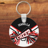 Cheerleader Spirit - Rood, zwart en wit Sleutelhanger (Voorkant)