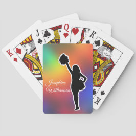 Cheerleader Sports Theme personaliseert met naam Pokerkaarten