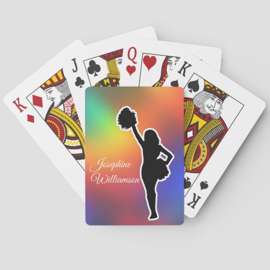 Cheerleader Sports Theme personaliseert met naam Pokerkaarten (Achterkant)