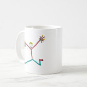 Cheerleader Springende Stickfiguur Koffiemok (Voorkant links)